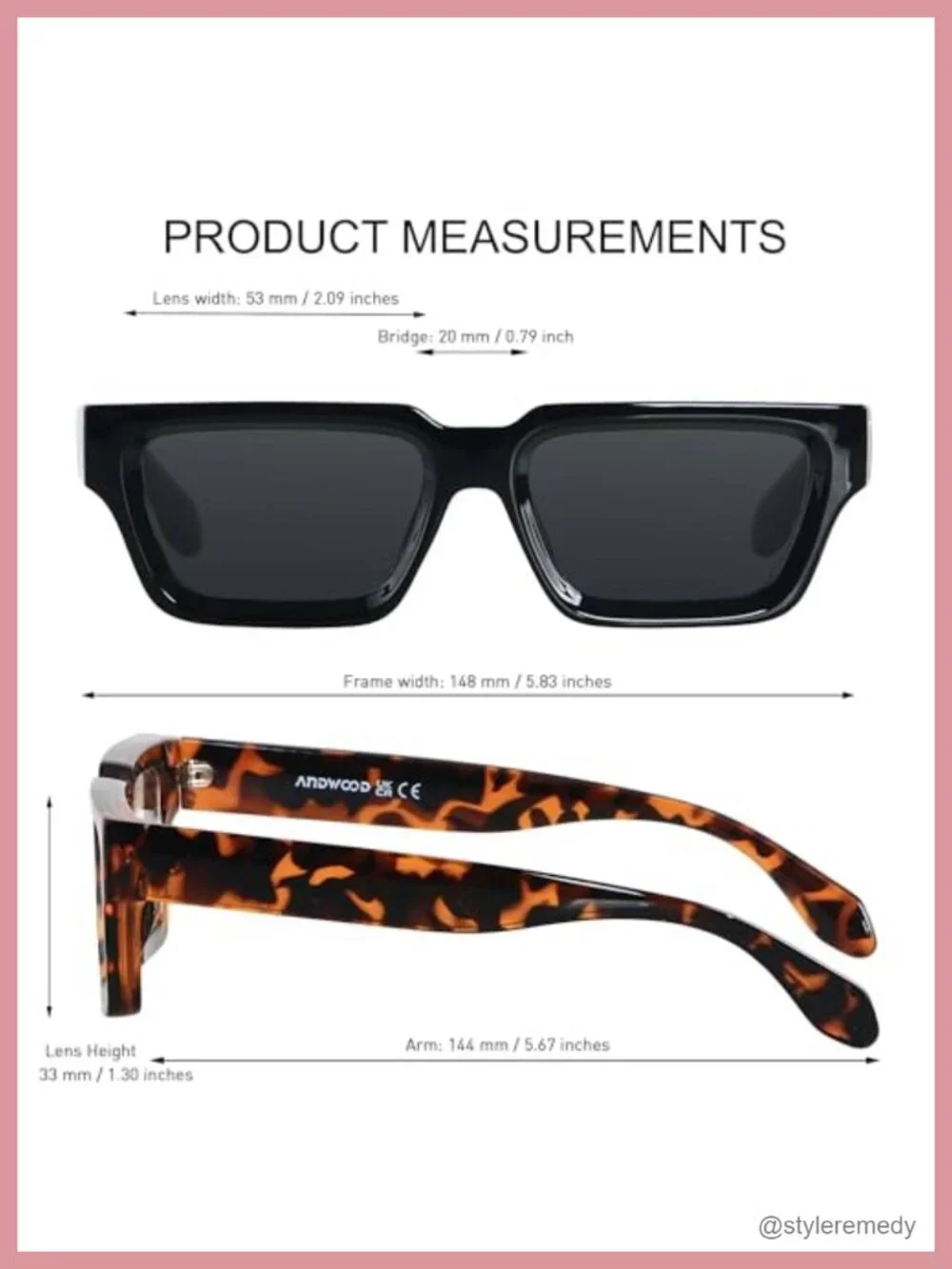 Thick Frame Rectangle Polarized Sunglasses - Chunky Retro Shades